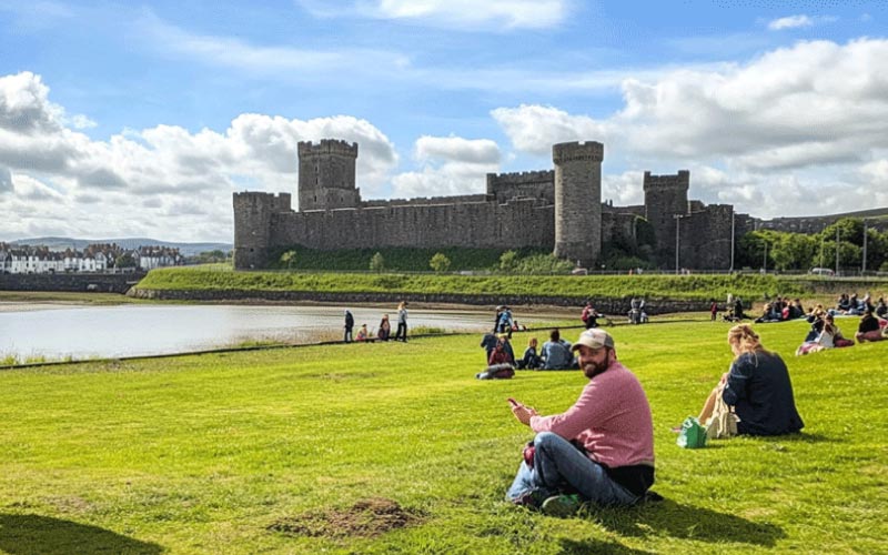 Caerphilly with visitors, Wales trip, December 2024, UK